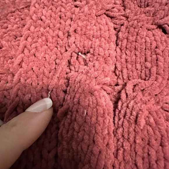 Umgee Chenille Cardigan Size XL Mauve Cozy Soft Warm Sweater Grandpa - Picture 6 of 9